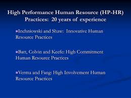 High Performance HR Practices